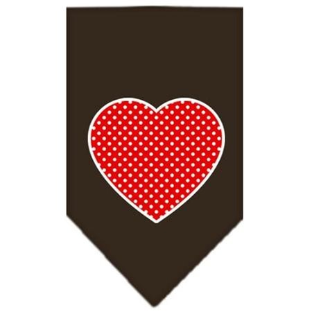 UNCONDITIONAL LOVE Red Swiss Dot Heart Screen Print Bandana Cocoa Small UN812520